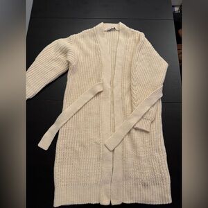 Zara Cream Knit Long Wrap Cardigan